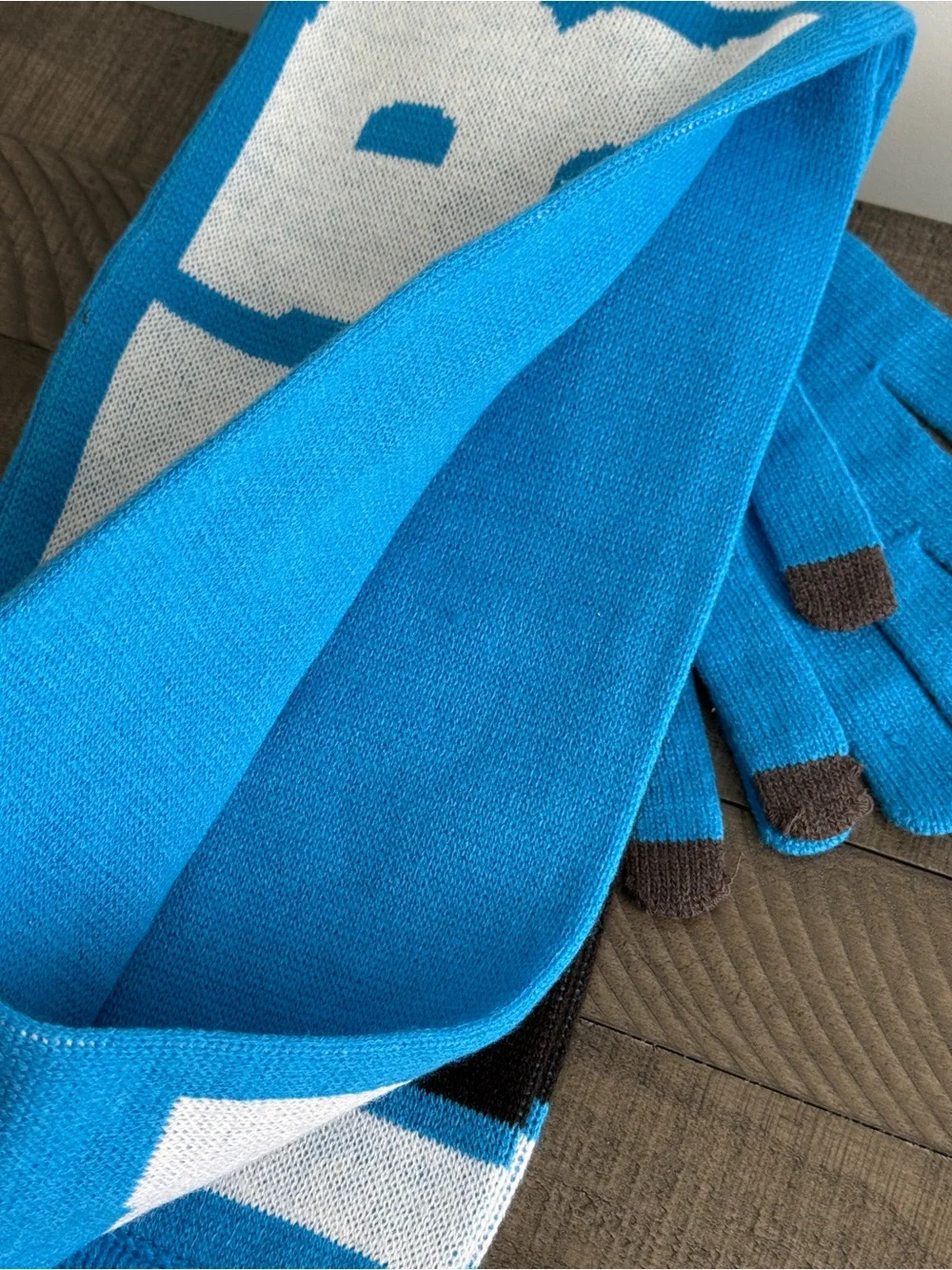 Carolina Panthers Knit Winter Scarf  & Gloves